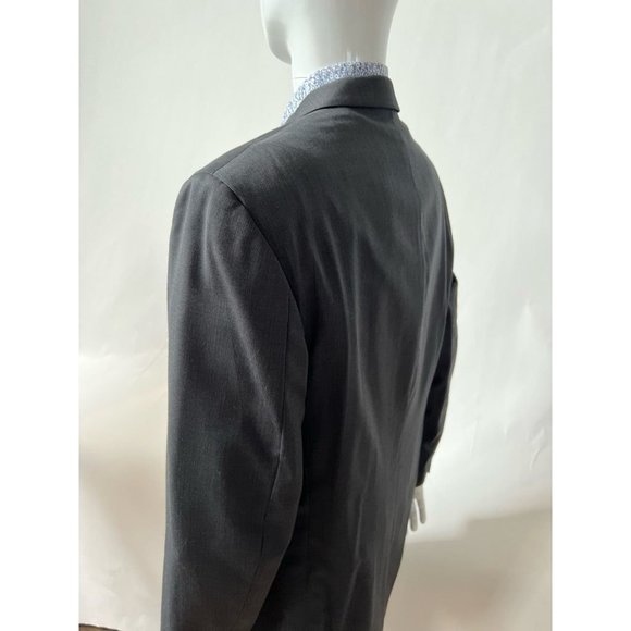 Albert Nipon Mens Suit Jacket Gray Wool Blend Pockets Notch Lapel 44R - Picture 6 of 12